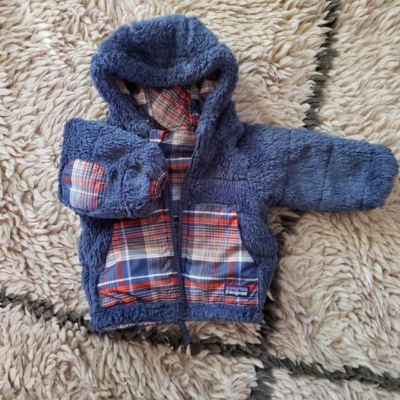 NWOT Patagonia Plaid Reversible Infant Coat ~ 3M - Picture 2 of 5